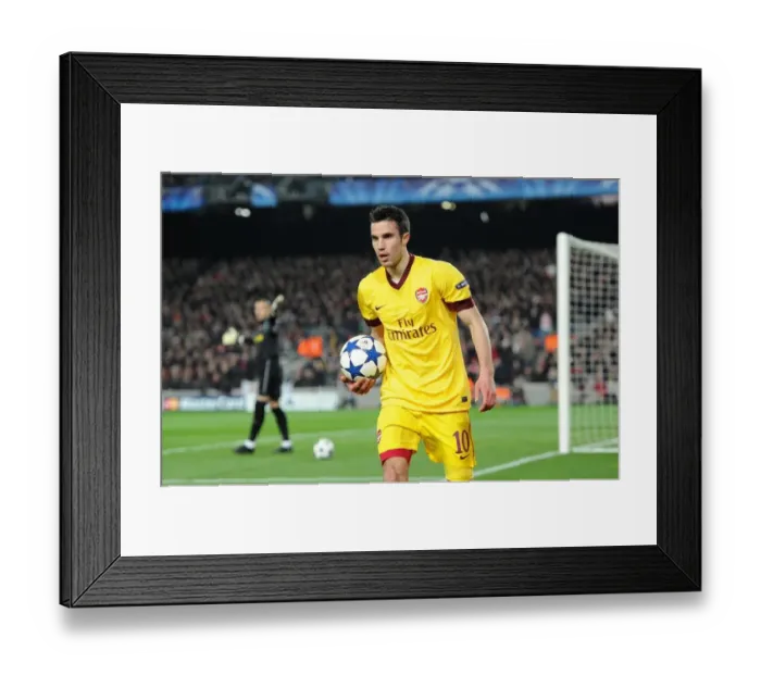 Framed Print : Robin van Persie (Arsenal). Barcelona 3: 1 Arsenal. UEFA Champions League Framed Print : Robin van Persie (Arsenal). Barcelona 3: 1 Arsenal. UEFA Champions League