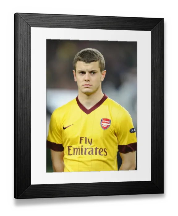Framed Print : Jack Wilshere (Arsenal). Barcelona 3: 1 Arsenal. UEFA Champions League. Last 16, 2nd leg