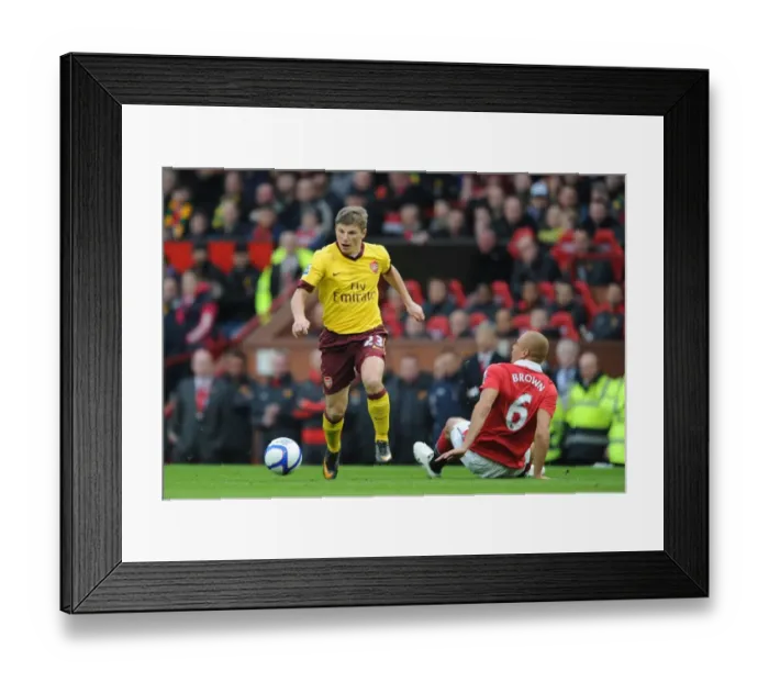 Framed Print : Arshavin vs. Brown: Manchester United's Victory in FA Cup Sixth Round (2:0)