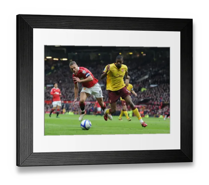 Framed Print : Abou Diaby (Arsenal) Nemanja Vidic (Manchester United). Manchester United 2: 0 Arsenal
