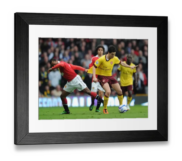 Framed Print : Samir Nasri (Arsenal) Patrice Evra (Manchester United). Manchester United 2: 0 Arsenal