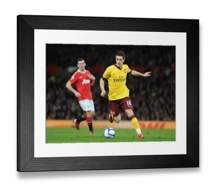 Framed Print : Aaron Ramsey's Determined Performance in Manchester United's 2:0 FA Cup Victory over Arsenal, Old Trafford, 2010