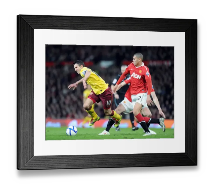 Framed Print : Robin van Persie (Arsenal) Chris Smalling (Man United). Manchester United 2: 0 Arsenal