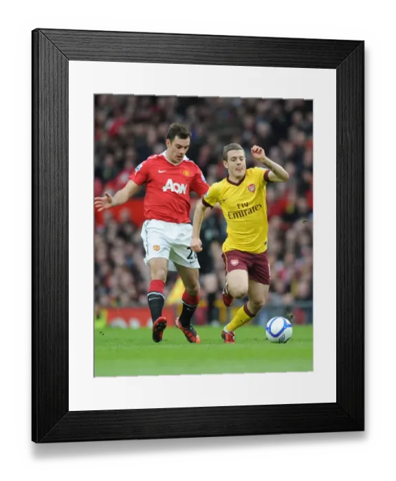 Framed Print : Jack Wilshere (Arsenal) Darron Gibson (Man United). Manchester United 2: 0 Arsenal