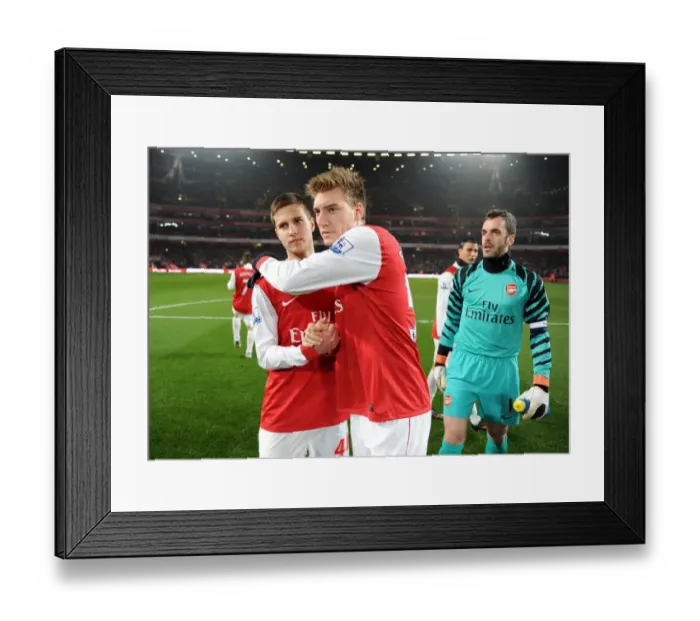 Framed Print : Conor Henderson, Nicklas Bendtner and Manuel Almunia (Arsenal) before the match