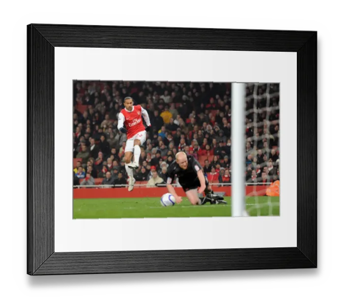 Framed Print : Gael Clichy scores Arsenals 5th goal past Goalkeeper Jamie Jones and under pressure from Andrew Whing (Orient). Arsenal 5: 0 Leyton Orient. FA Cup 5th Round Replay. Emirates Stadium, 2 / 3 / 11. Credit : Arsenal Football Club / Framed Print : Gael Clichy scores Arsenals 5th goal past Goalkeeper Jamie Jones and under pressure from Andrew Whing (Orient). Arsenal 5: 0 Leyton Orient. FA Cup 5th Round Replay. Emirates Stadium, 2 / 3 / 11. Credit : Arsenal Football Club /