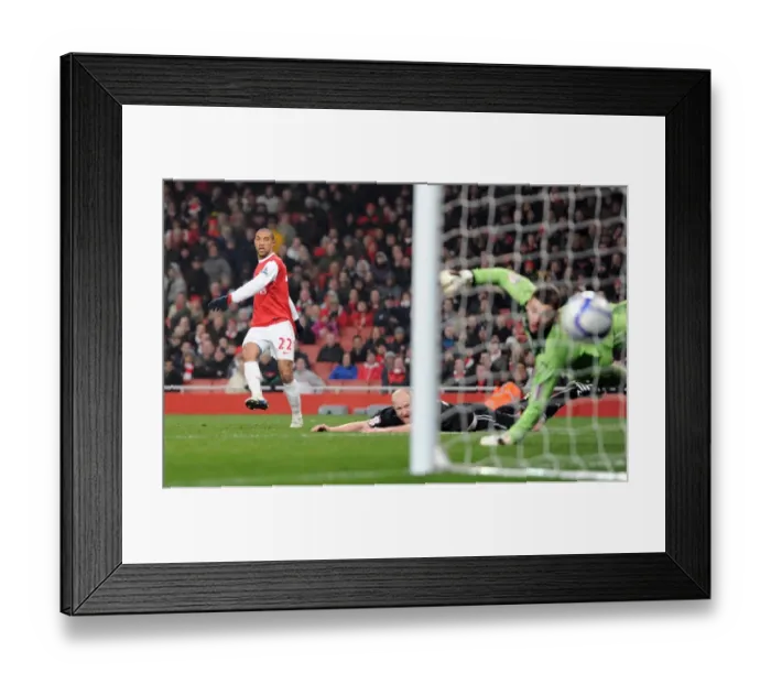 Framed Print : Gael Clichy's Stunner: Arsenal's Fifth Goal in FA Cup Rout of Leyton Orient (2011)