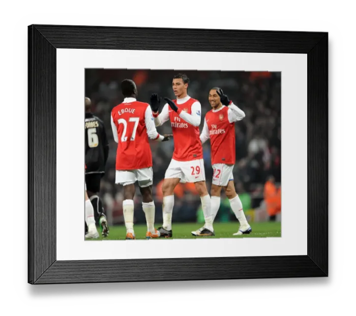 Framed Print : Arsenal's Unforgettable FA Cup Victory: Clichy, Eboue, and Chamakh Celebrate a 5-0 Thrashing of Leyton Orient Framed Print : Arsenal's Unforgettable FA Cup Victory: Clichy, Eboue, and Chamakh Celebrate a 5-0 Thrashing of Leyton Orient