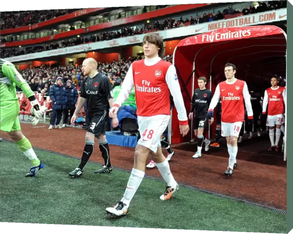 Ignasi Miquel (Arsenal). Arsenal 5: 0 Leyton Orient. FA Cup 5th Round Replay