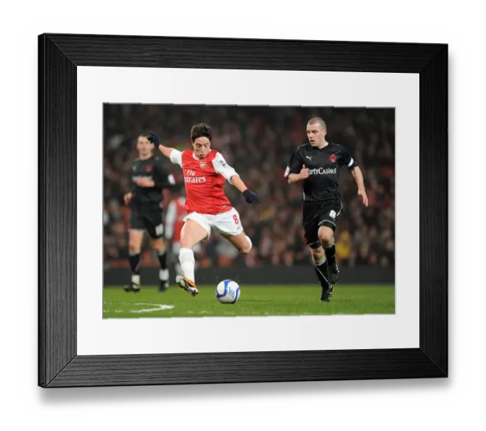 Framed Print : Samir Nasri (Arsenal) Stephen Dawson (Orient). Arsenal 5: 0 Leyton Orient