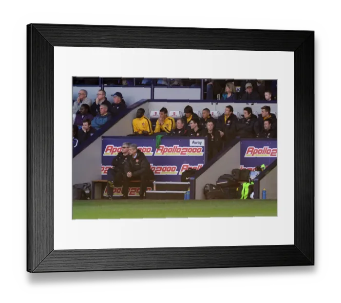 Framed Print : Arsenal manager Arsene Wenger and assistant Pat Rice. West Bromwich Albion 2: 2 Arsenal