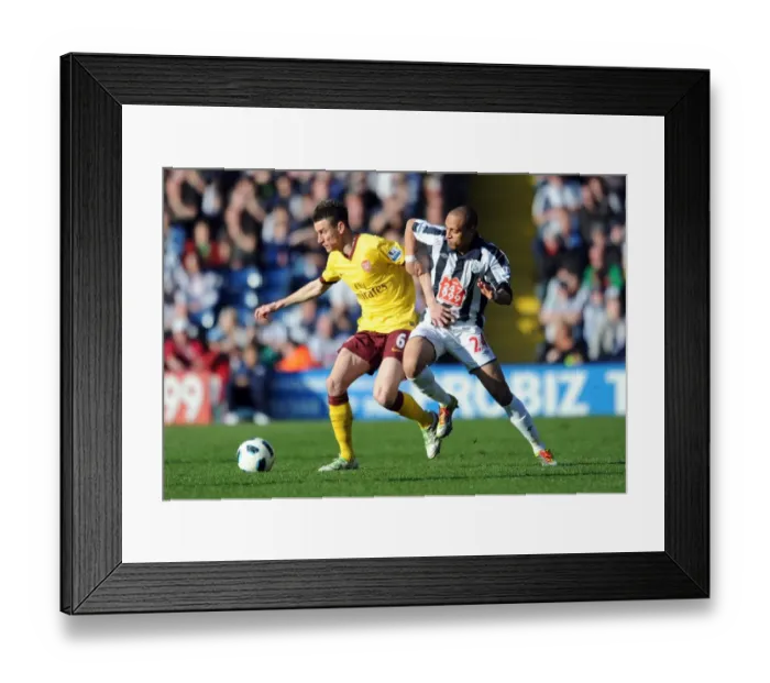 Framed Print : Laurent Koscielny (Arsenal) Peter Odemwingie (WBA). West Bromwich Albion 2: 2 Arsenal