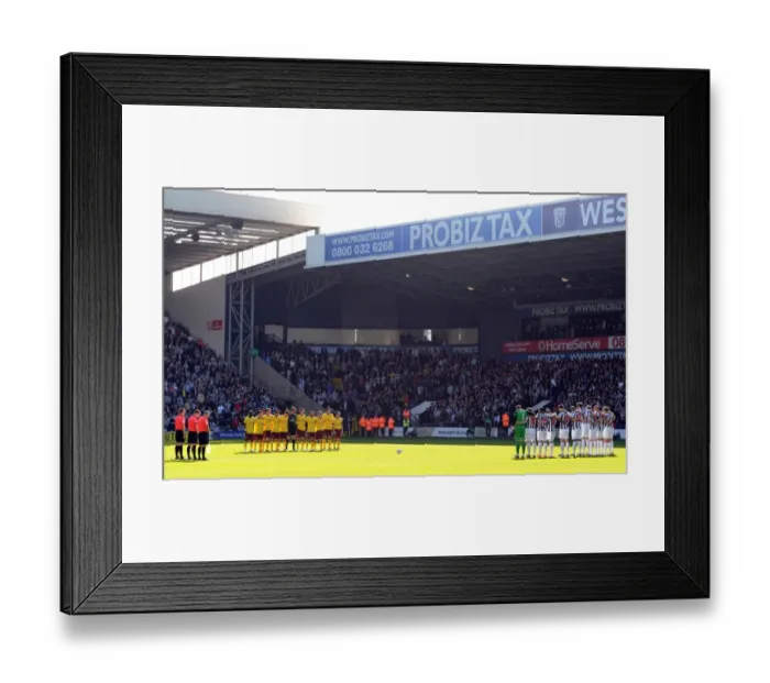 Framed Print : Minutes of Silence for Japan Disaster at WBA vs. Arsenal (2011)