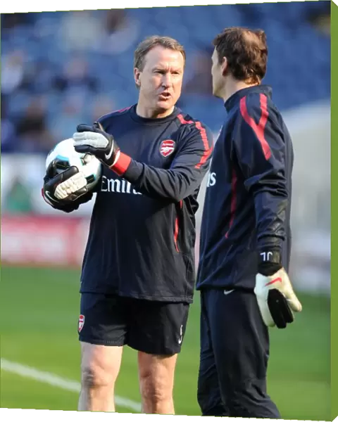 Arsenal goalkeeping coach Gerry Payton with Jens Lehmann. West Bromwich Albion 2