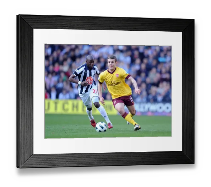 Framed Print : Jack Wilshere (Arsenal) Youssouf Mulumbu (WBA). West Bromwich Albion 2: 2 Arsenal