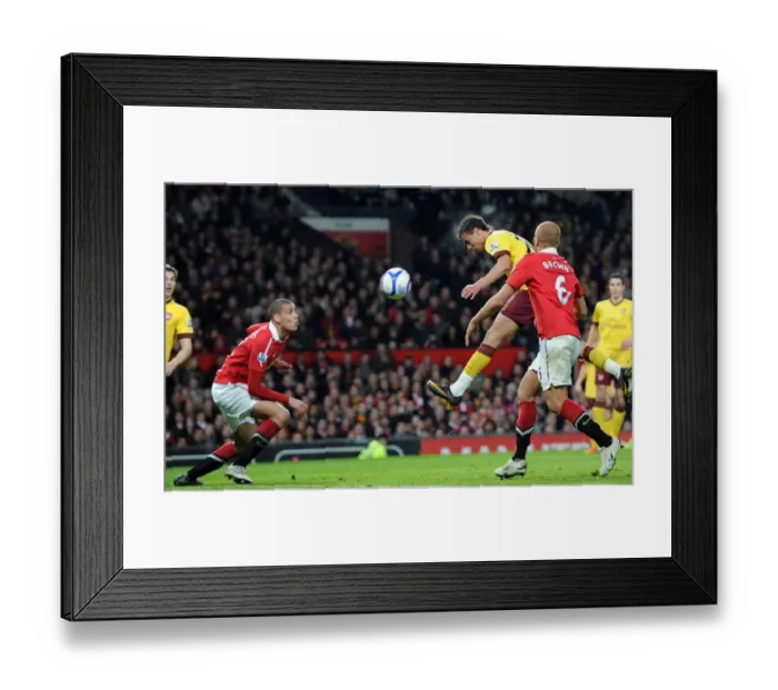 Framed Print : Marouane Chamakh (Arsenal) Wes Brown and Chris Smalling (Man Utd). Manchester United 2