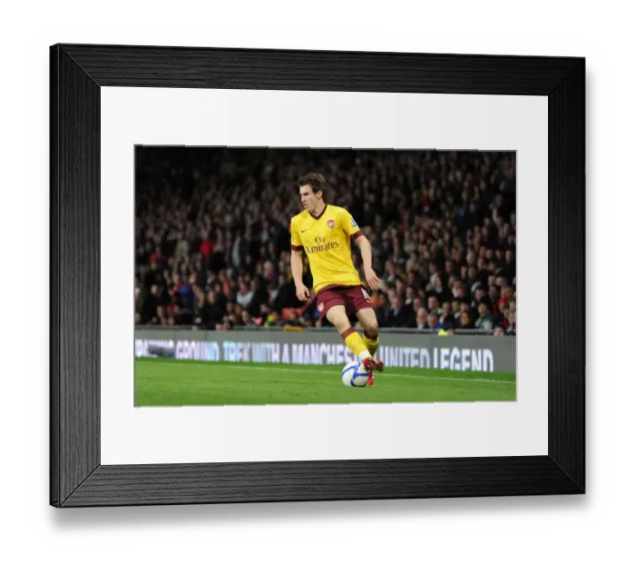 Framed Print : Aaron Ramsey's Determined Performance in FA Cup Sixth Round: Manchester United 2-0 Arsenal at Old Trafford, 2010