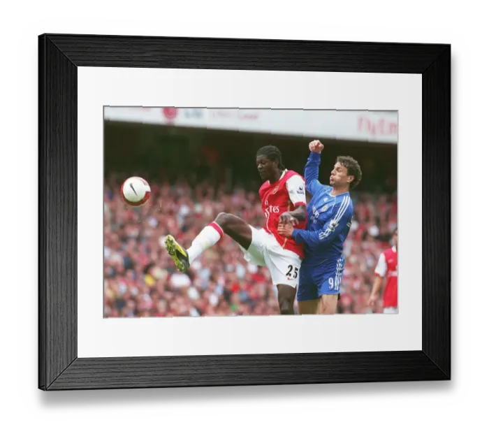 Framed Print : The Unforgettable Rivalry: Adebayor vs. Boulahrouz - Intense 1:1 Battle, Arsenal vs. Chelsea, FA Premiership, May 6, 2007 Framed Print : The Unforgettable Rivalry: Adebayor vs. Boulahrouz - Intense 1:1 Battle, Arsenal vs. Chelsea, FA Premiership, May 6, 2007