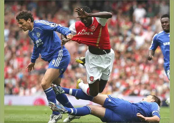 Emmanuel Adebayor (Arsenal) John Terry and Khalid Boulahrouz (Chelsea)