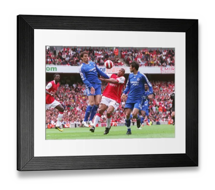 Framed Print : Julio Baptista (Arsenal) Khalid Boulahrouz and Paulo Ferreira (Chelsea) Framed Print : Julio Baptista (Arsenal) Khalid Boulahrouz and Paulo Ferreira (Chelsea)