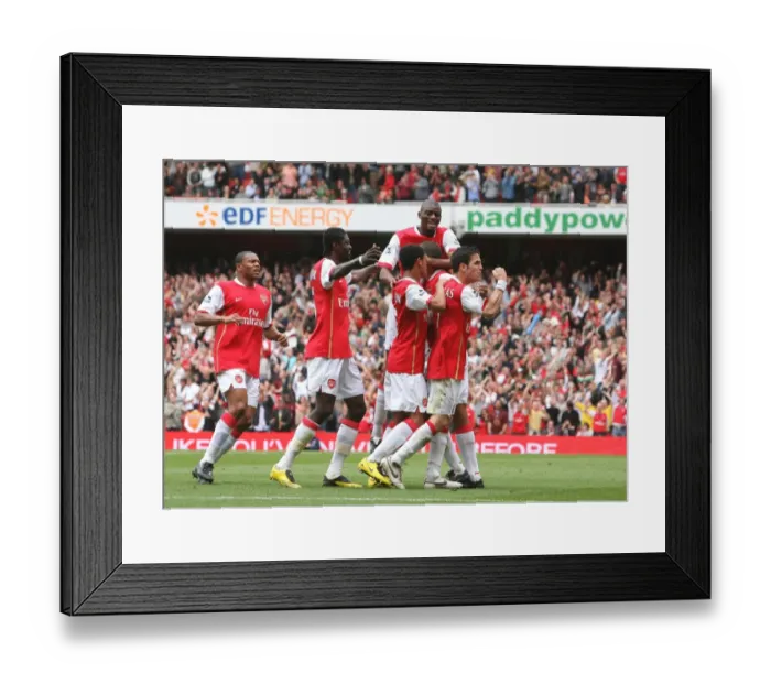 Framed Print : Gilberto celebrates scoring the Arsenal goal with Cesc Fabregas Framed Print : Gilberto celebrates scoring the Arsenal goal with Cesc Fabregas