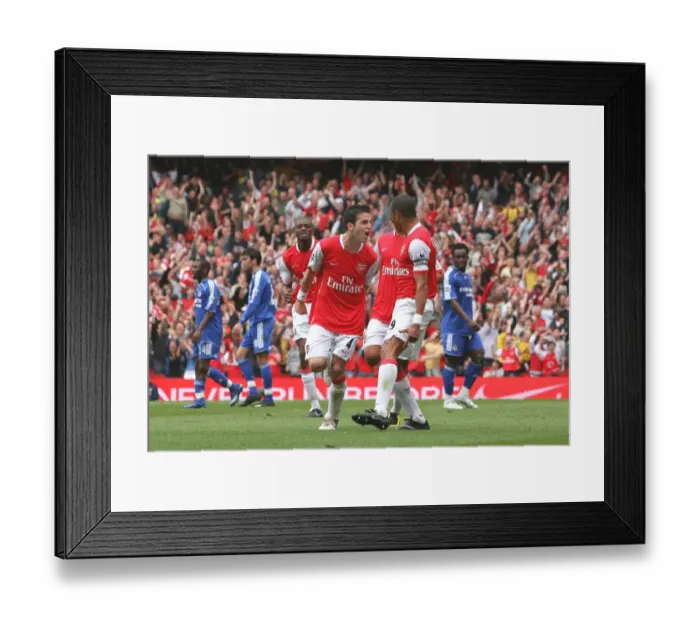Framed Print : Gilberto celebrates scoring the Arsenal goal with Cesc Fabregas Framed Print : Gilberto celebrates scoring the Arsenal goal with Cesc Fabregas