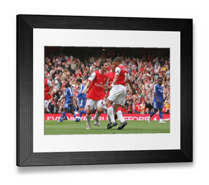 Framed Print : Unforgettable Rivalry: Gilberto and Fabregas Goal - Arsenal Holds Chelsea to a 1-1 Draw