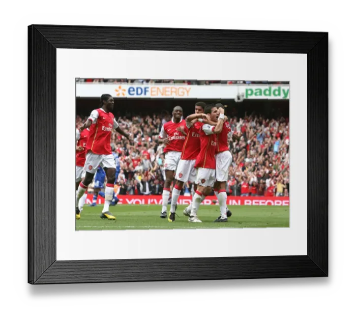 Framed Print : Unforgettable Moment: Gilberto and the Arsenal Team Celebrate a Prideful Goal Against Chelsea Framed Print : Unforgettable Moment: Gilberto and the Arsenal Team Celebrate a Prideful Goal Against Chelsea