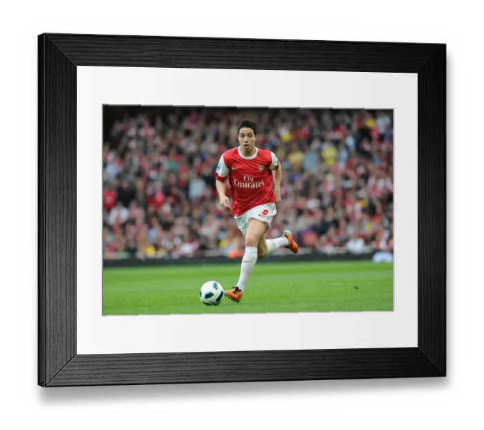 Framed Print : Samir Nasri (Arsenal). Arsenal 0: 0 Blackburn Rovers. Barclays Premier League