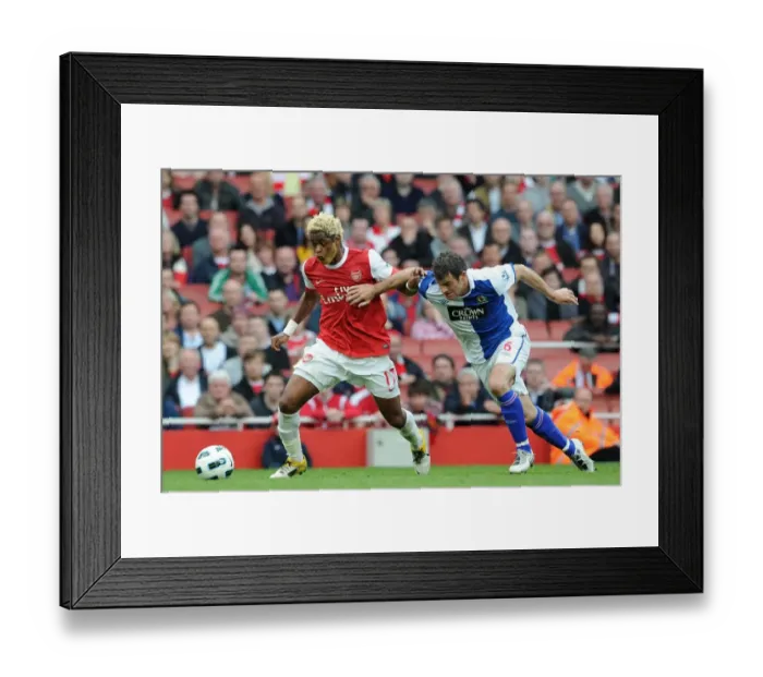 Framed Print : Alex Song (Arsenal) Ryan Nelson (Blackburn). Arsenal 0: 0 Blackburn Rovers