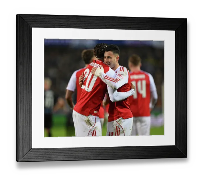 Framed Print : Club Brugge KV v Arsenal FC - UEFA Champions League 2025 / 26 League Phase MD6