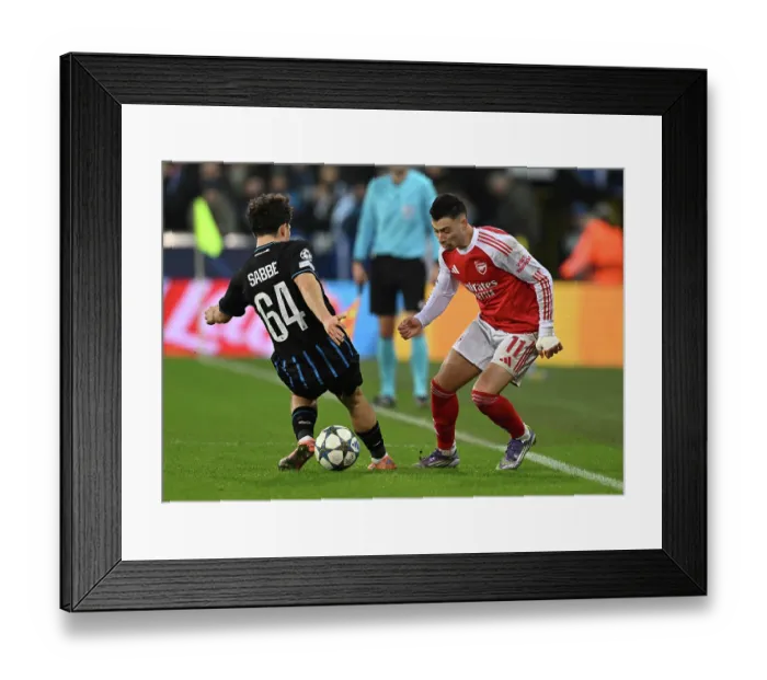 Framed Print : Club Brugge KV v Arsenal FC - UEFA Champions League 2025 / 26 League Phase MD6