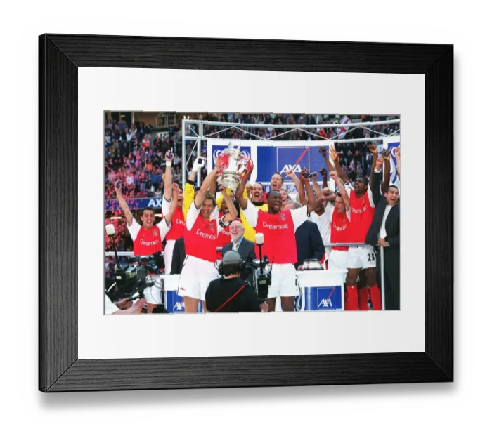 Framed Print : Arsenal's Adams and Vieira Lift FA Cup: Arsenal 2-0 Chelsea (2002) - The AXA FA Cup Final Triumph at Millennium Stadium, Cardiff, Wales Framed Print : Arsenal's Adams and Vieira Lift FA Cup: Arsenal 2-0 Chelsea (2002) - The AXA FA Cup Final Triumph at Millennium Stadium, Cardiff, Wales