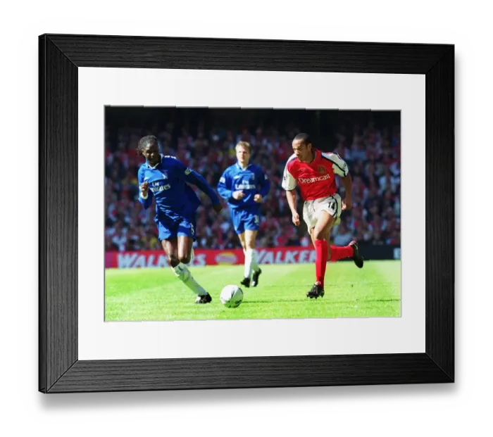 Framed Print : Thierry Henry vs. Mario Melchiot: Arsenal's Victory in the FA Cup Final (4-5-2002), Arsenal 2:0 Chelsea - Stuart MacFarlane  /  Arsenal Football Club