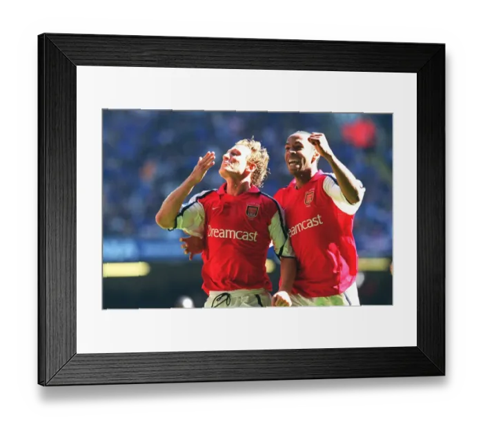 Framed Print : Ray Parlour and Thierry Henry: Arsenal's Unforgettable FA Cup Final Goal Celebration vs. Chelsea (4-5-2002, Arsenal 2:0, The Millennium Stadium, Cardiff, Wales)