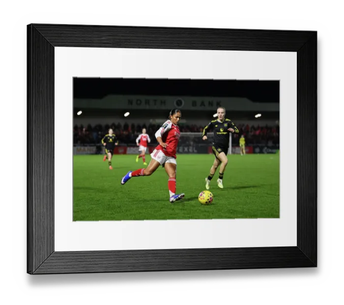 Framed Print : Arsenal v Manchester United - Subway Women's League Cup Semi Final Arsenal v Manchester United - Subway Women's League Cup Semi Final