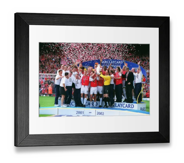 Framed Print : Arsenal Celebrates F.A. Barclaycard Premiership Win Against Everton (4-3), Highbury, London, May 11, 2002 Framed Print : Arsenal Celebrates F.A. Barclaycard Premiership Win Against Everton (4-3), Highbury, London, May 11, 2002