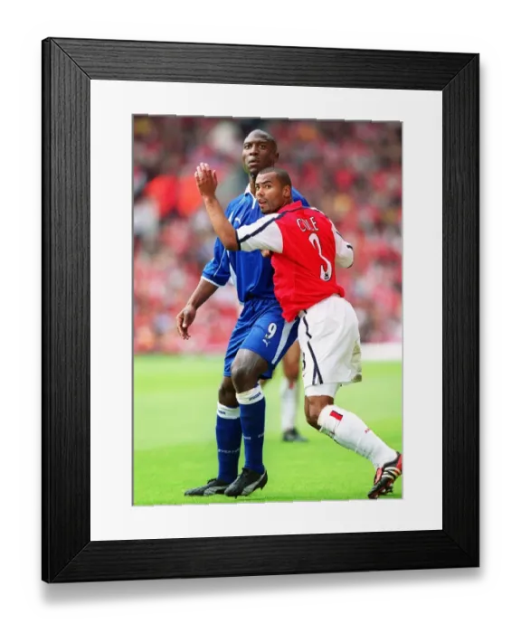 Framed Print : Ashley Cole (Arsenal) Kevin Campbell (Everton). Arsenal 4: 3 Everton, F. A