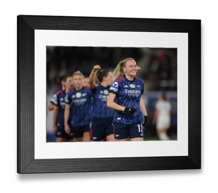 Framed Print : OH Leuven v Arsenal Women FC - UEFA Women's Champions League 2025 / 26 KO play-offs First Leg OH Leuven v Arsenal Women FC - UEFA Women's Champions League 2025 / 26 KO play-offs
