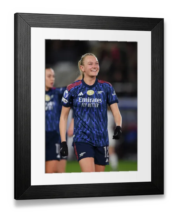 Framed Print : OH Leuven v Arsenal Women FC - UEFA Women's Champions League 2025 / 26 KO play-offs First Leg OH Leuven v Arsenal Women FC - UEFA Women's Champions League 2025 / 26 KO play-offs
