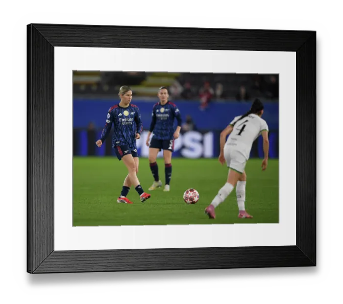 Framed Print : OH Leuven v Arsenal Women FC - UEFA Women's Champions League 2025 / 26 KO play-offs First Leg OH Leuven v Arsenal Women FC - UEFA Women's Champions League 2025 / 26 KO play-offs