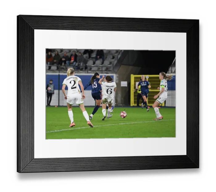 Framed Print : OH Leuven v Arsenal Women FC - UEFA Women's Champions League 2025 / 26 KO play-offs First Leg OH Leuven v Arsenal Women FC - UEFA Women's Champions League 2025 / 26 KO play-offs