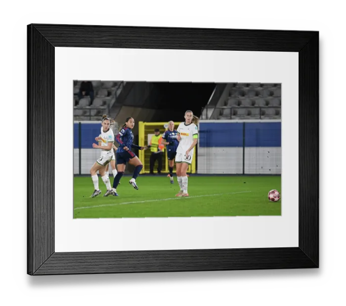 Framed Print : OH Leuven v Arsenal Women FC - UEFA Women's Champions League 2025 / 26 KO play-offs First Leg OH Leuven v Arsenal Women FC - UEFA Women's Champions League 2025 / 26 KO play-offs