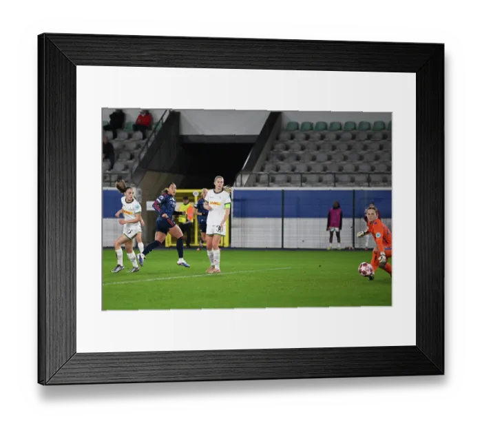 Framed Print : OH Leuven v Arsenal Women FC - UEFA Women's Champions League 2025 / 26 KO play-offs First Leg OH Leuven v Arsenal Women FC - UEFA Women's Champions League 2025 / 26 KO play-offs