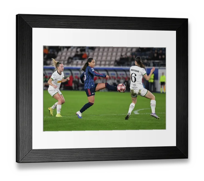 Framed Print : OH Leuven v Arsenal Women FC - UEFA Women's Champions League 2025 / 26 KO play-offs First Leg OH Leuven v Arsenal Women FC - UEFA Women's Champions League 2025 / 26 KO play-offs