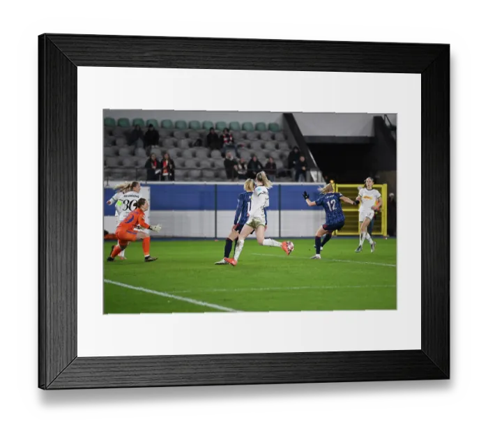 Framed Print : OH Leuven v Arsenal Women FC - UEFA Women's Champions League 2025 / 26 KO play-offs First Leg OH Leuven v Arsenal Women FC - UEFA Women's Champions League 2025 / 26 KO play-offs