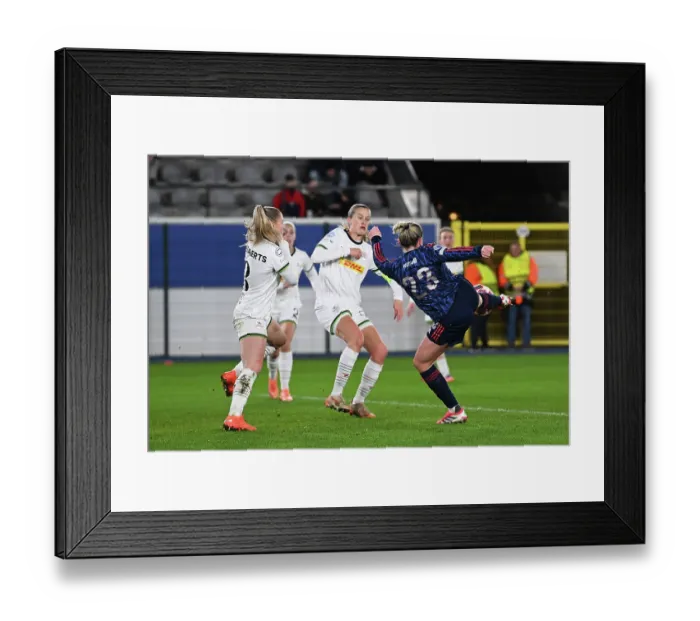 Framed Print : OH Leuven v Arsenal Women FC - UEFA Women's Champions League 2025 / 26 KO play-offs First Leg OH Leuven v Arsenal Women FC - UEFA Women's Champions League 2025 / 26 KO play-offs