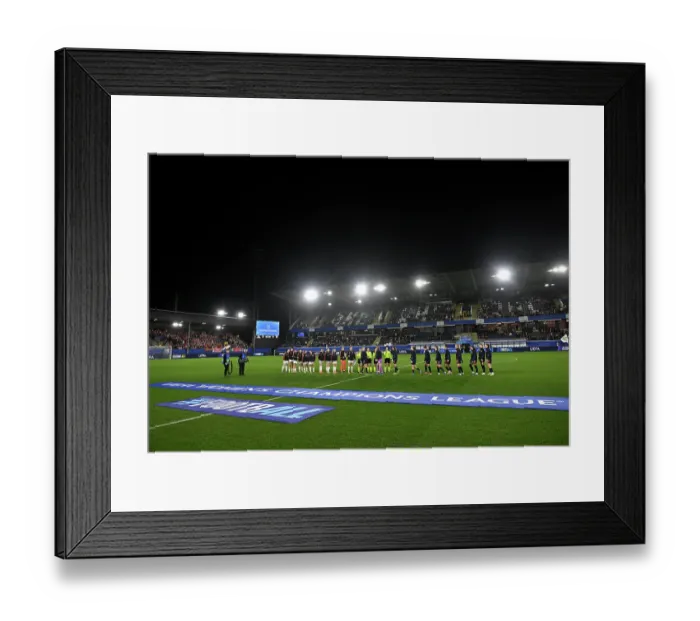 Framed Print : OH Leuven v Arsenal Women FC - UEFA Women's Champions League 2025 / 26 KO play-offs First Leg OH Leuven v Arsenal Women FC - UEFA Women's Champions League 2025 / 26 KO play-offs