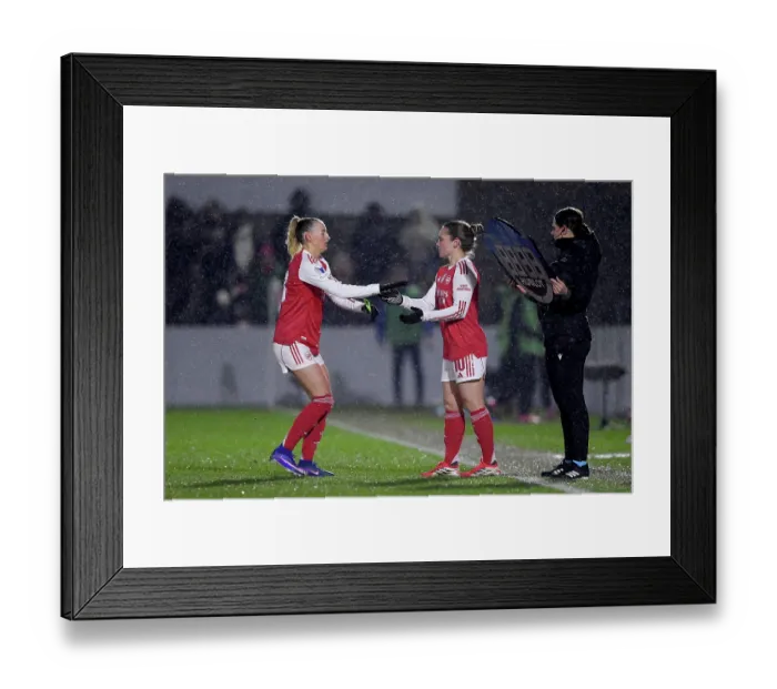 Framed Print : Arsenal Women FC v OH Leuven - UEFA Women's Champions League 2025 / 26 KO play-offs Second Leg Arsenal Women FC v OH Leuven - UEFA Women's Champions League 2025 / 26 KO play-offs
