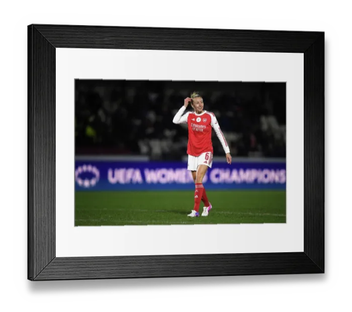 Framed Print : Arsenal Women FC v OH Leuven - UEFA Women's Champions League 2025 / 26 KO play-offs Second Leg Arsenal Women FC v OH Leuven - UEFA Women's Champions League 2025 / 26 KO play-offs